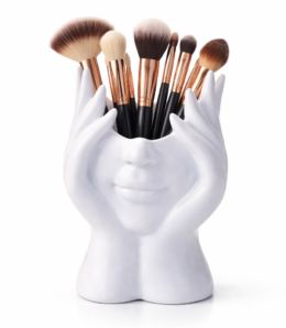 Organizador de Brochas Decorativo Rostro Blanco