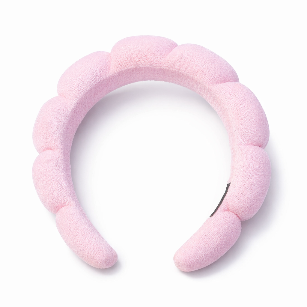 Diadema Acolchada de Maquillaje Rosa – Suave y Ajustable