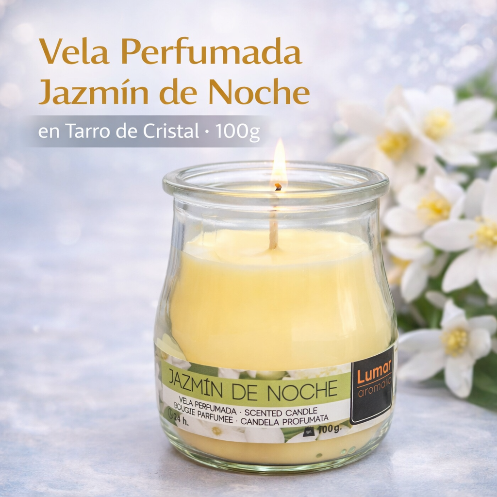 Vela Perfumada Jazmín de Noche en Tarro de Cristal 100 g