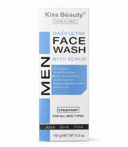 Gel Limpiador Facial con Exfoliante AHA BHA PHA Men Face Wash Kiss Beauty 150 ml