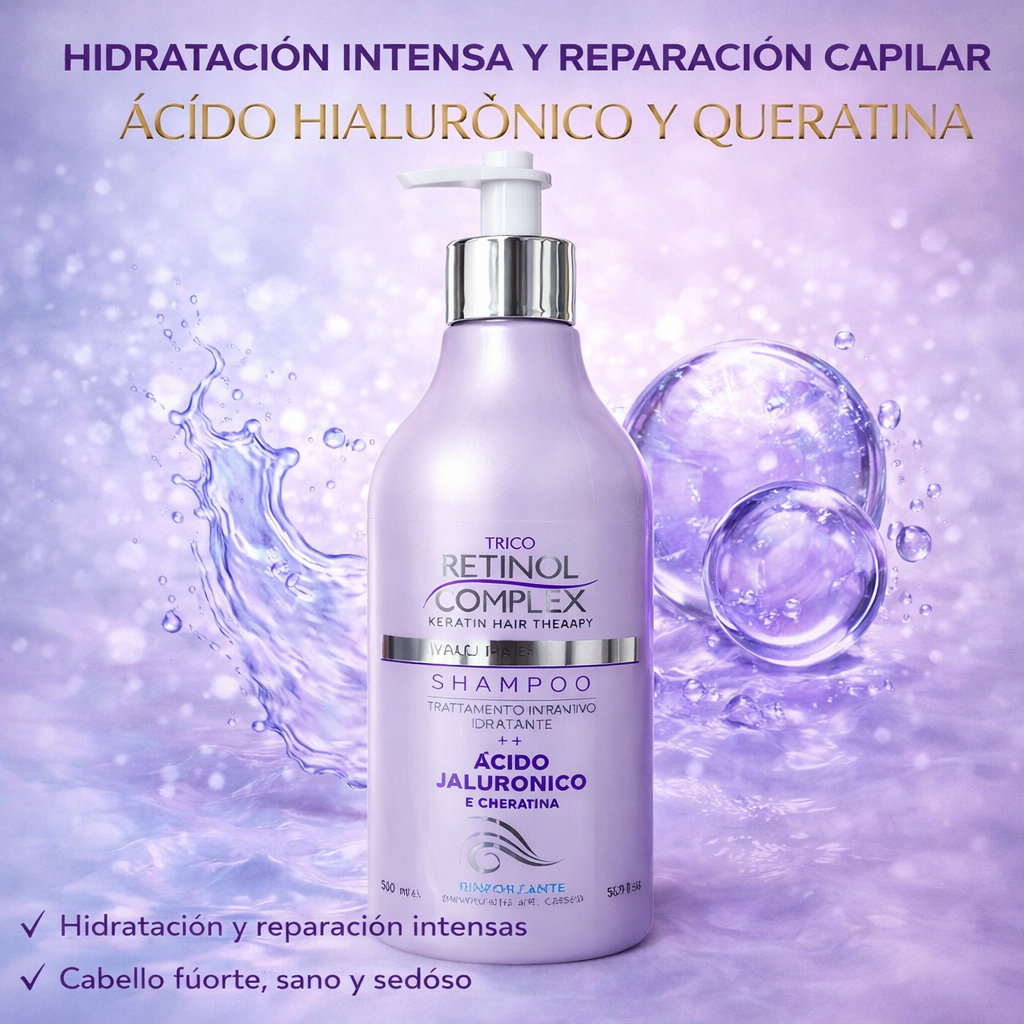 Champú Ácido Hialurónico y Queratina Retinol Complex