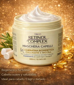Mascarilla Capilar Queratina Biomimética, Colágeno y Biotina Retinol Complex
