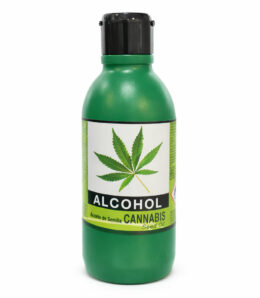 Alcohol corporal con aceite de semilla de cannabis