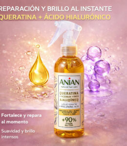 Queratina Líquida Anian con Ácido Hialurónico y Colágeno – Spray Reparador