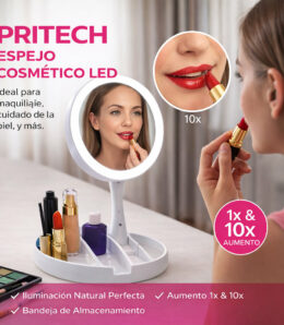 Espejo cosmético LED con aumento PRITECH BCM-1257